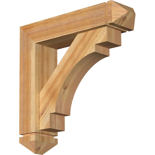 Ekena Millwork Merced Arts and Crafts Rough Sawn Bracket w/ Offset Brace, Western Red Cedar, 6"W x 24"D x 24"H BKT0604X24X24MRC03RWR - main